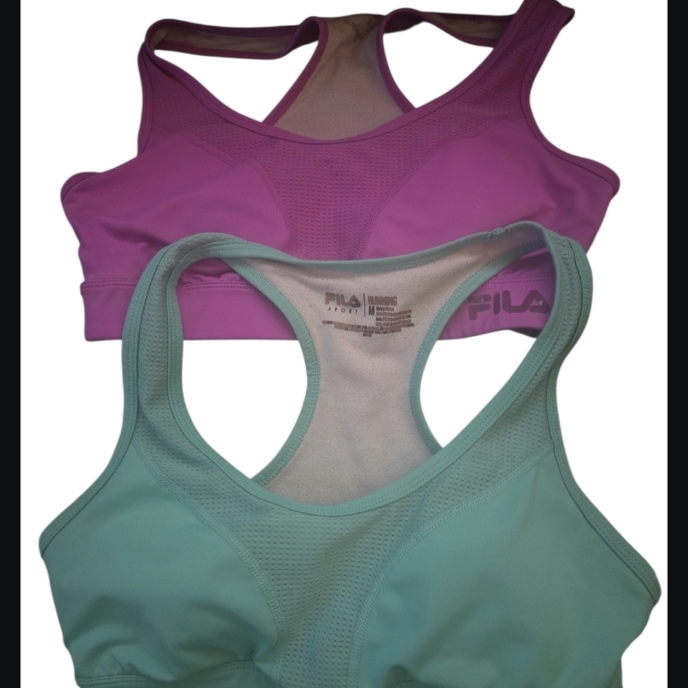 Fila Women's Sports Bra Duo - Lavender and Aqua